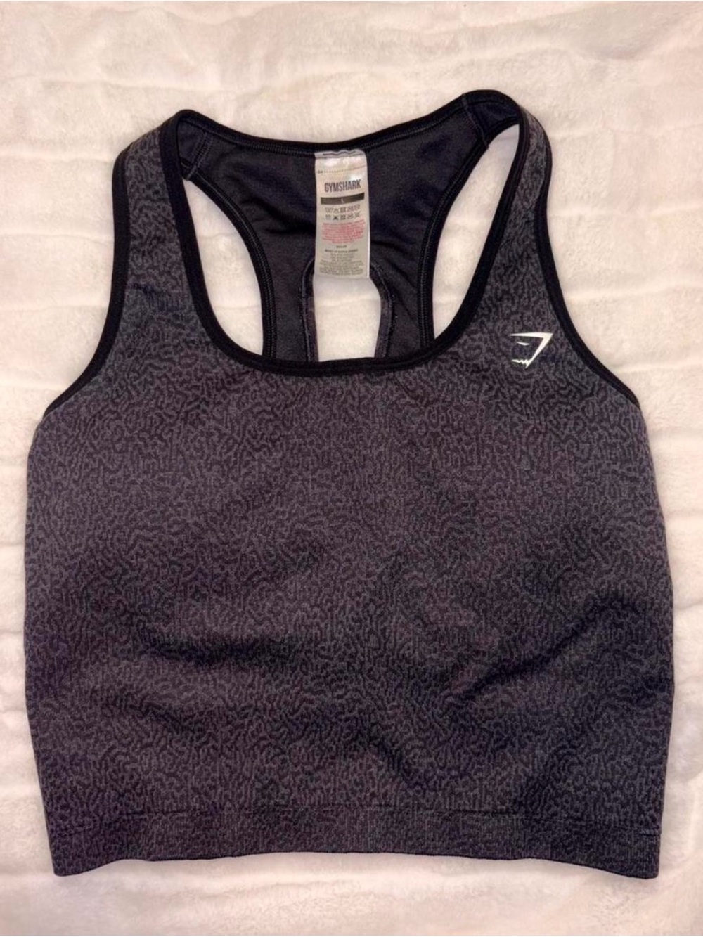 Gymshark Black Textured Racerback Sports Bra